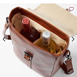 Mark & Graham Brown Leather Wine Tote